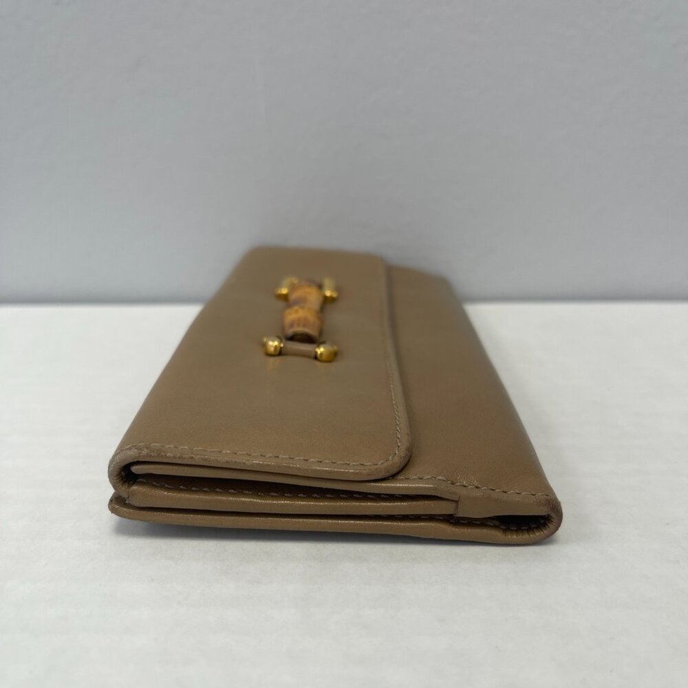 Gucci Bamboo Bi-Fold Leather Wallet in Tan - Preowned - Picture 6 of 10